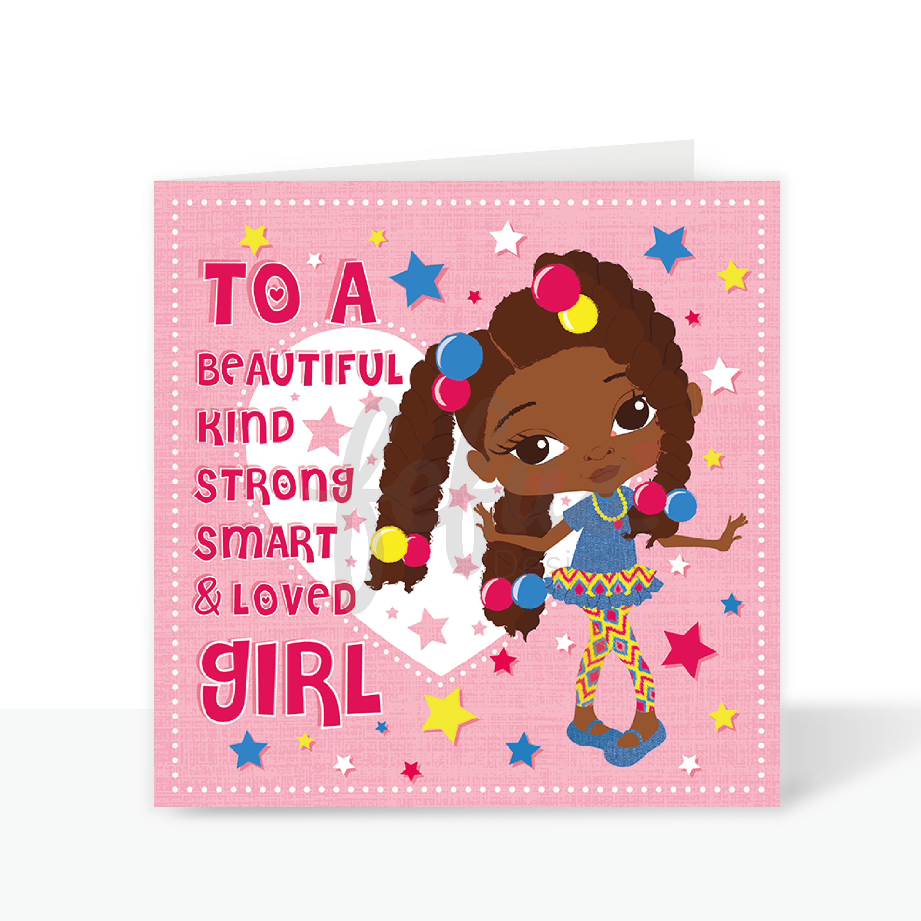 Reine - BE YOU Big Twist Girl  - Black Girls Birthday Card | Fefus designs