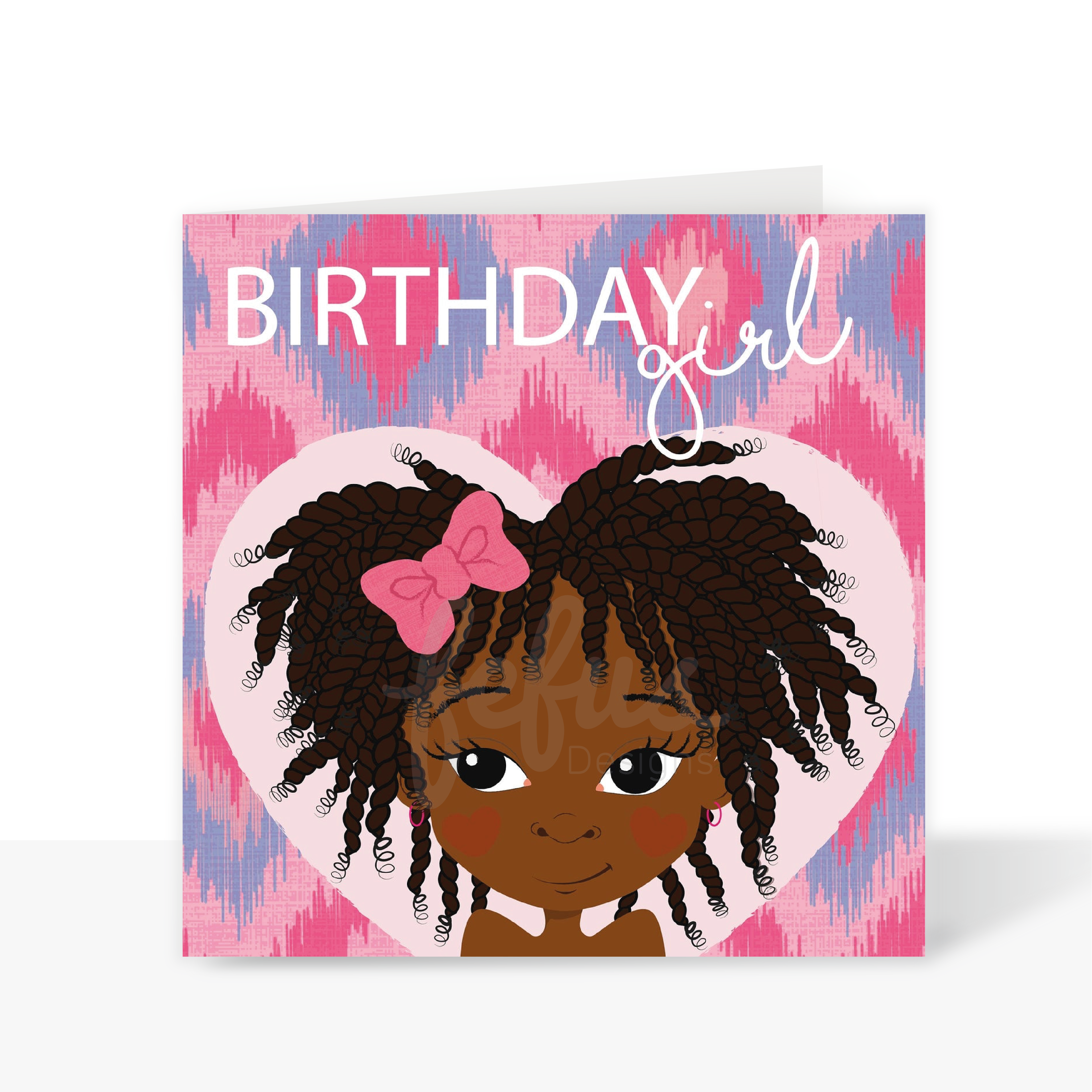 ZEHRA - AFRO TWIST GIRL - Black Girl Birthday Card | Fefus Designs