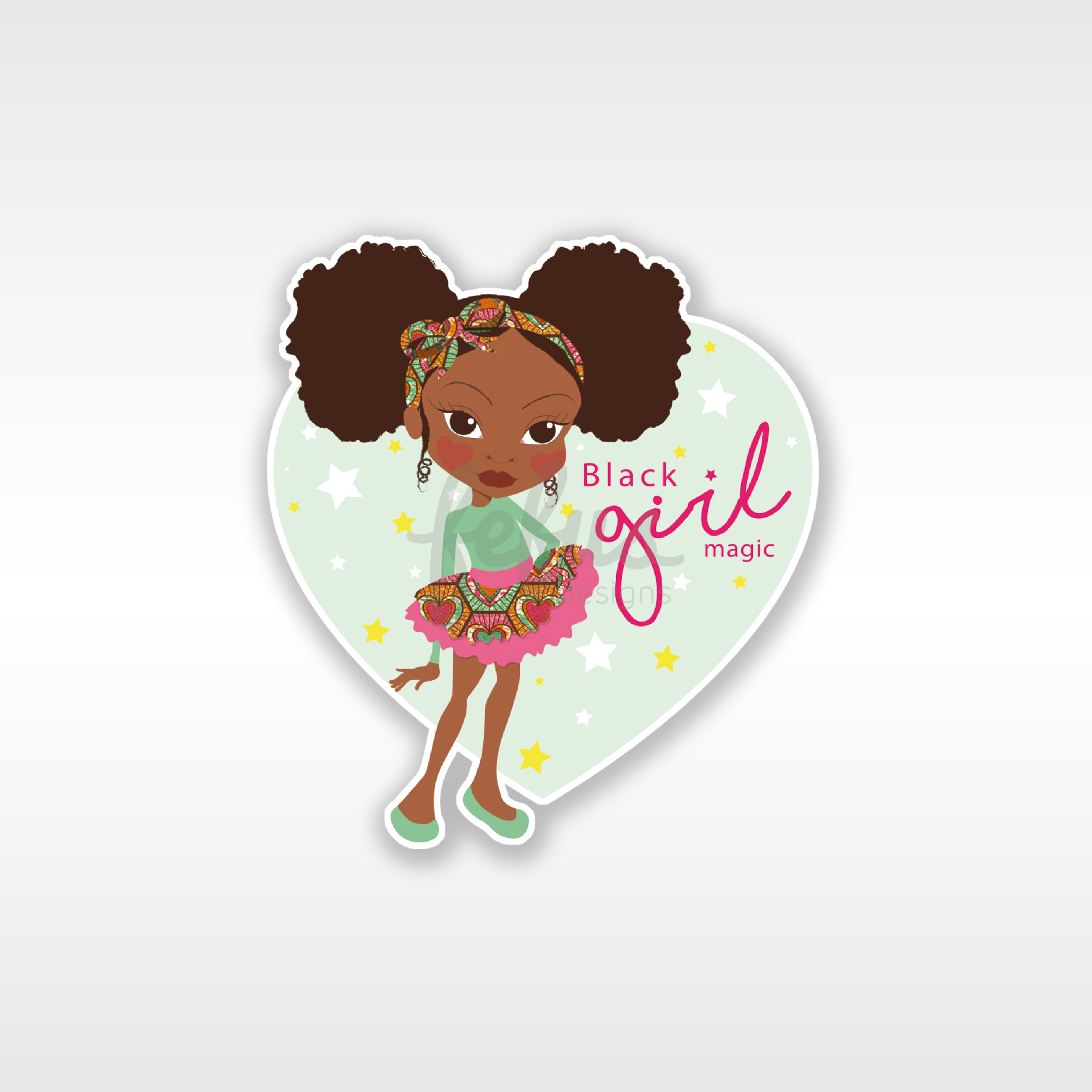 Black Girl Magic  Individual Die Cut Sticker | Fefus Designs