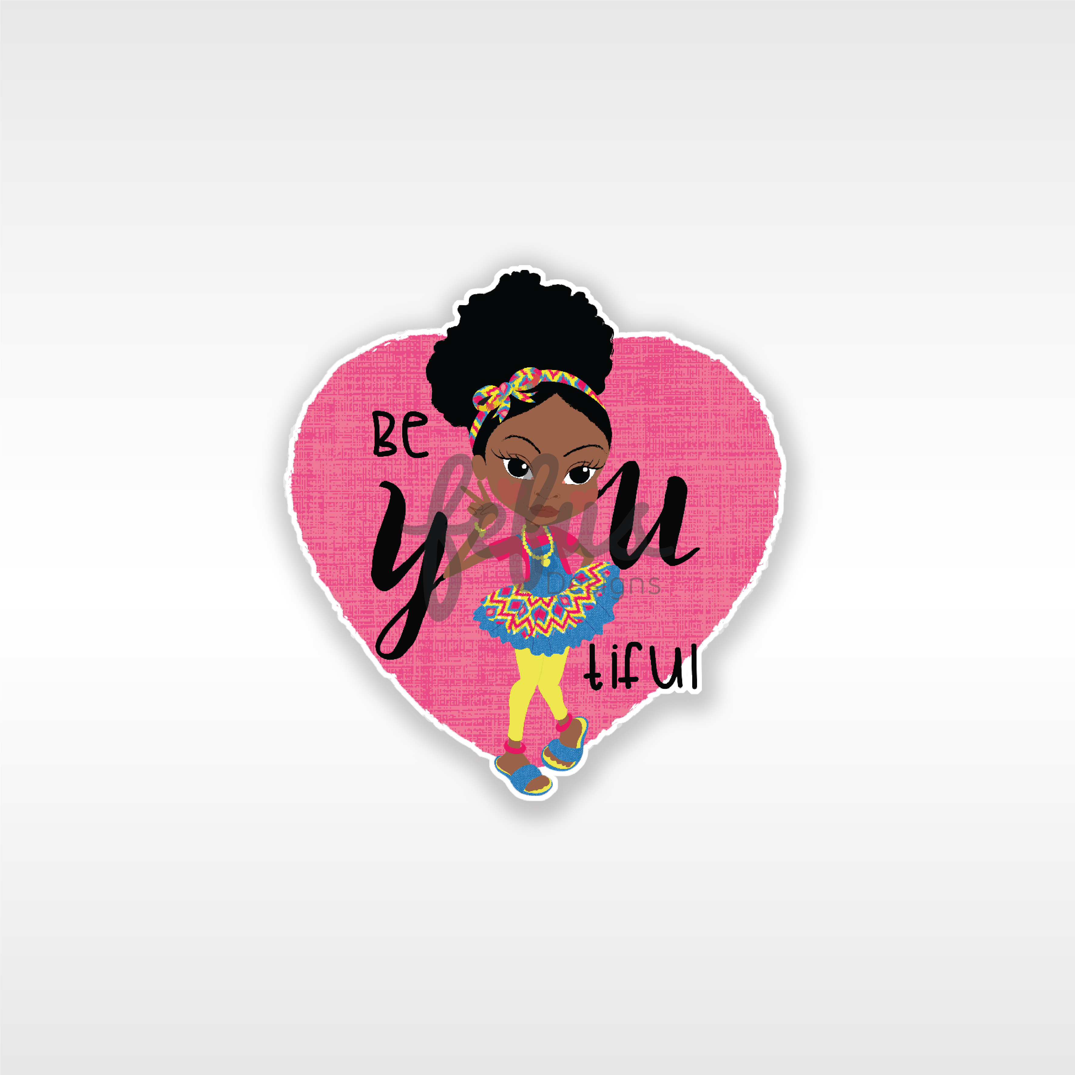 BE YOU Puff Girl Individual Die Cut Sticker | Fefus Designs