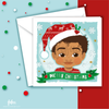Toddler Brown Boy Joy Christmas Card  | Fefus designs