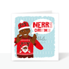 Load image into Gallery viewer, Merry Christmas Boys Card V1 - Black Christmas Card | Fefus designs