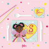 Personalised Black Fairy Girl Placement & Coaster Set