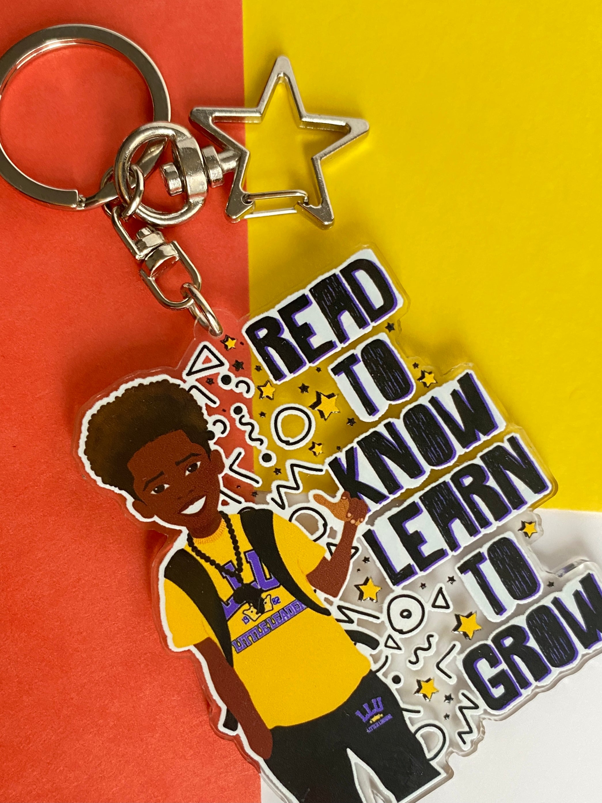 Jamir - Brown Boy Readers Keyring/ Bag Charm | Fefus Designs
