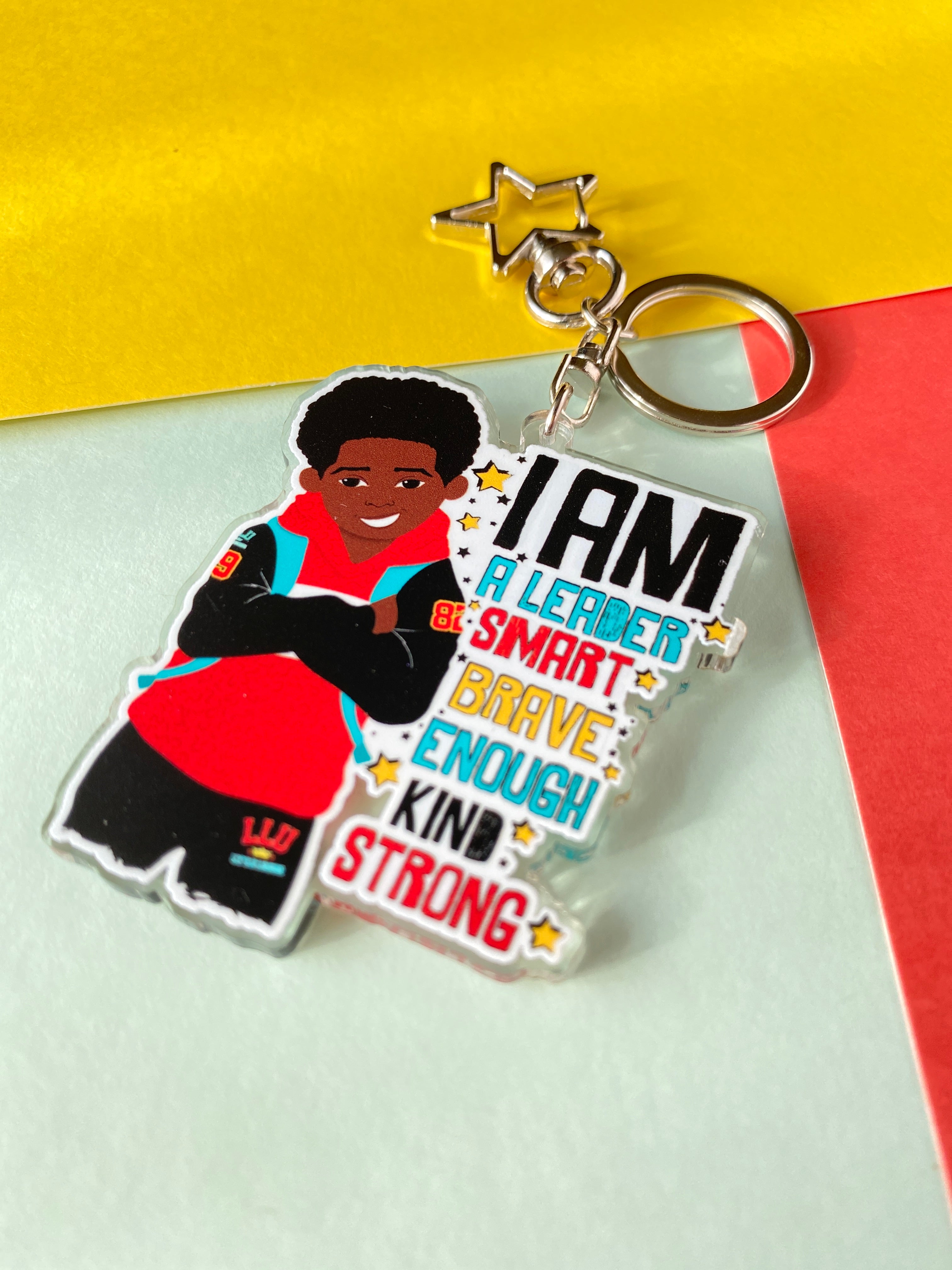 Jamal - Brown Boy Joy Affirmation Keyring/ Bag Charm | Fefus Designs