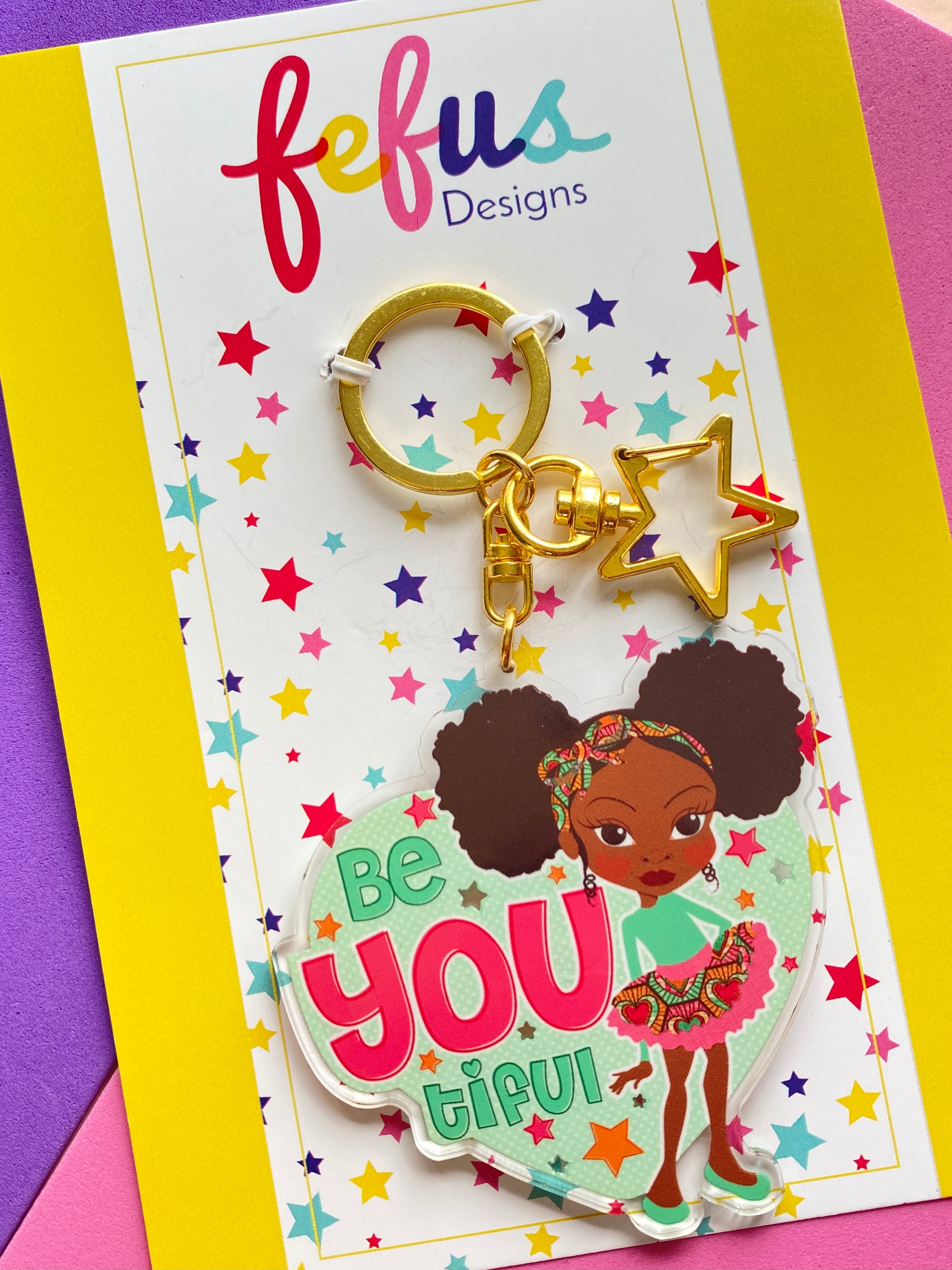 Deja - Be You Tiful | Keyring/ Bag Charm | Fefus Designs