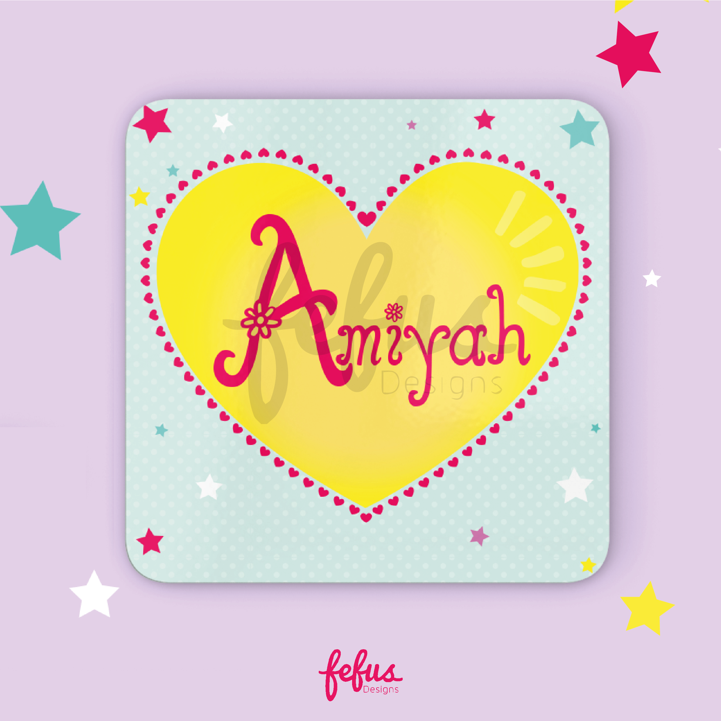 Ariyonna Spark Imagination & Celebrate Culture: Personalised Rasta Fairy Placemat & Coaster Set
