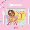 Personalised Bi-Racial Fairy Girl Placement & Coaster Set