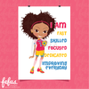 I AM AFFIRMATION GIRLS FOOTBALL WALL ART V2 | Fefus Designs