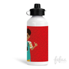 Mixed Race Football Boy Aluminium Water Bottle | Fefus Designs