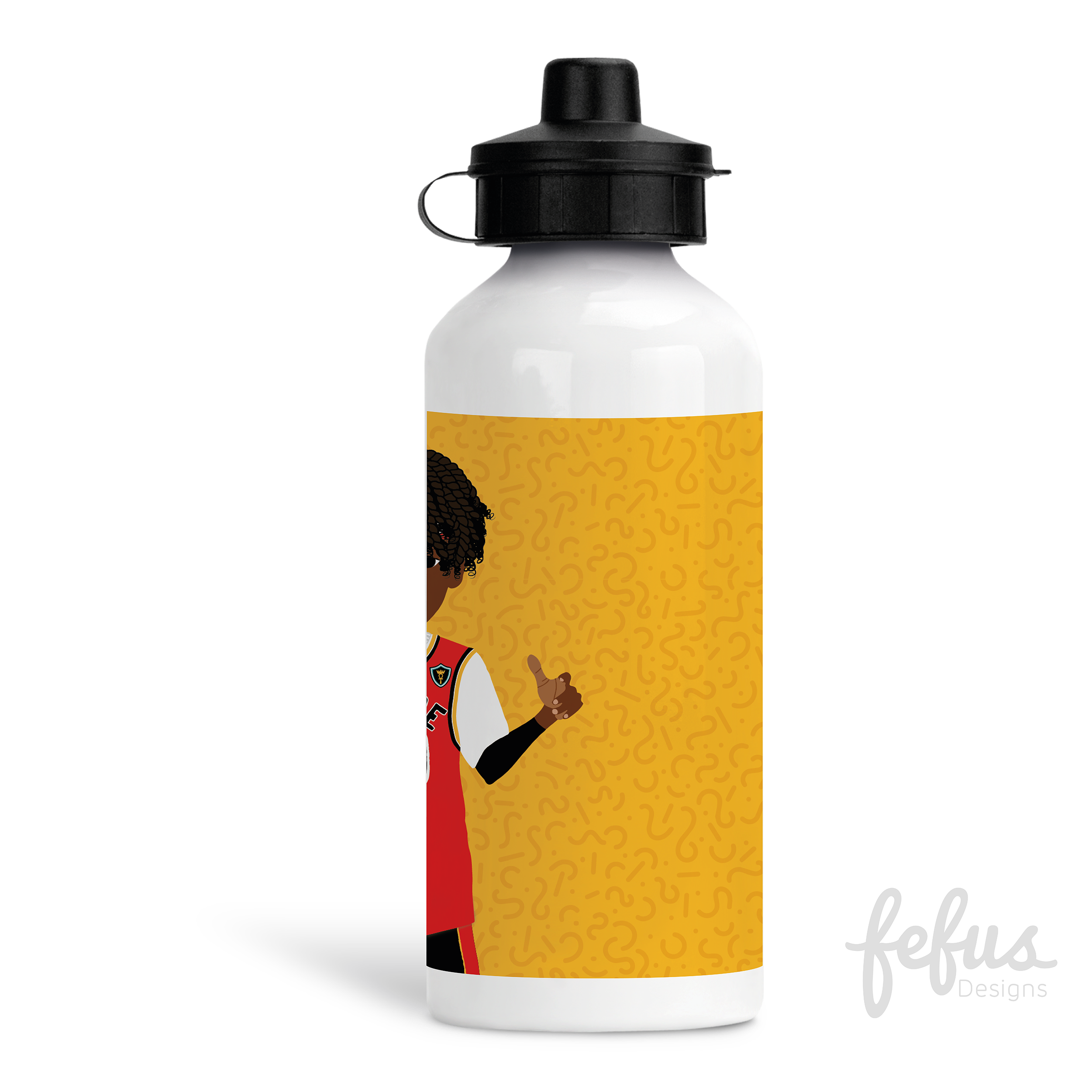 Black Boy Basketball Aluminium Water Bottle | Fefus Designs