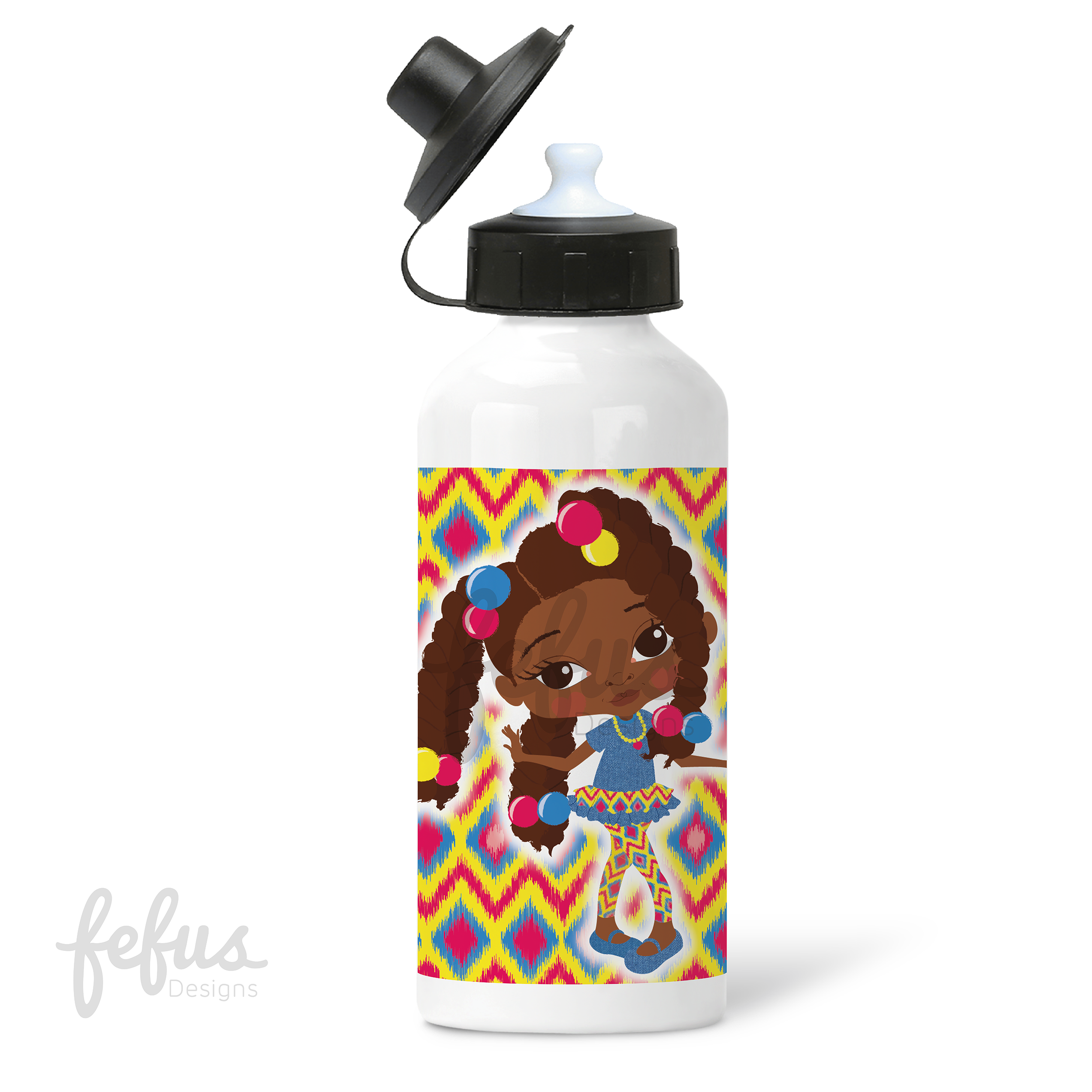 Reine - Be You Big Twist Girl - Aluminium Water Bottle | Fefus Designs