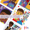 Brown Boy Super Hero Birthday Card  | Fefus designs