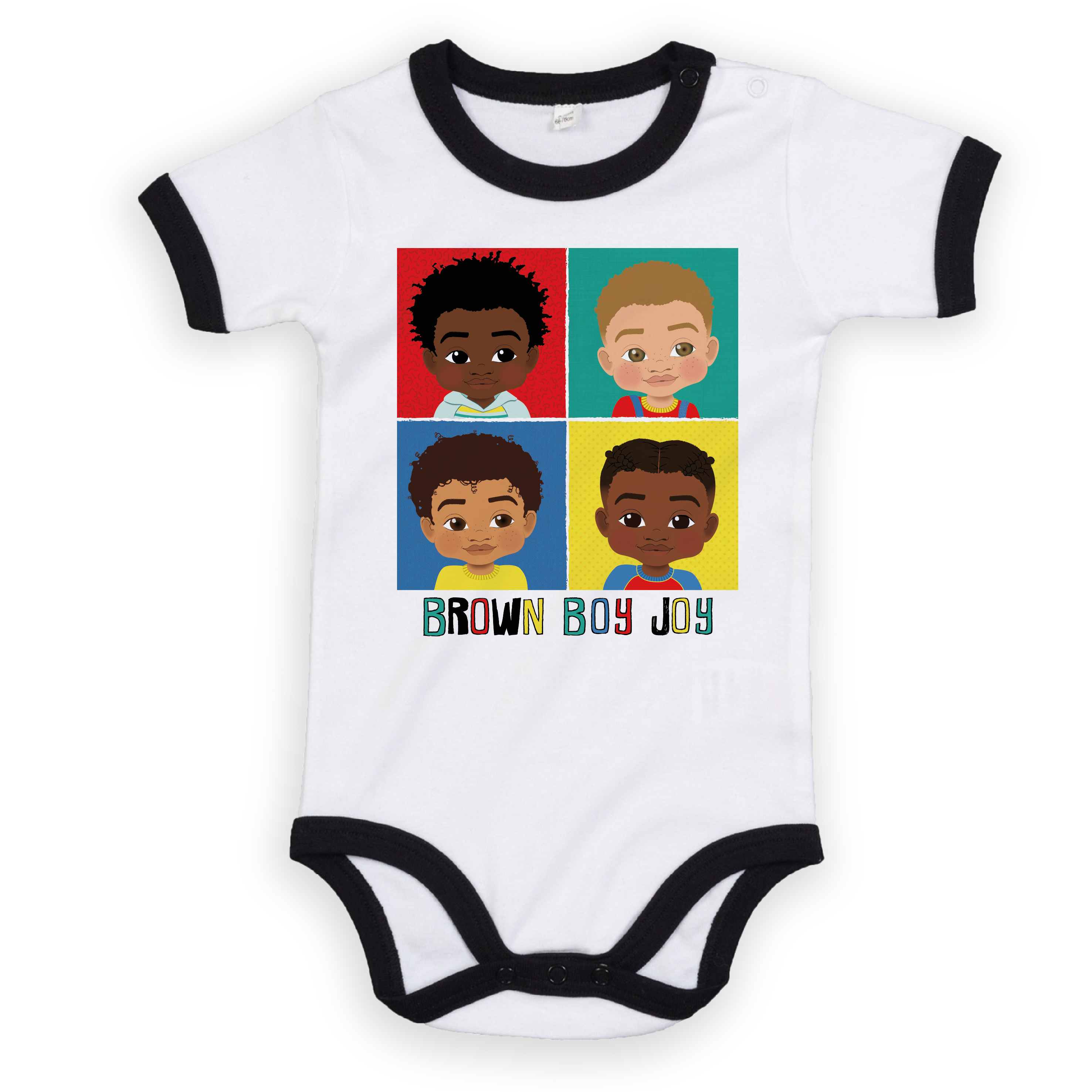 Four Brown Baby Boys - 2 tone Bodysuit -FDB38 | Fefus Designs