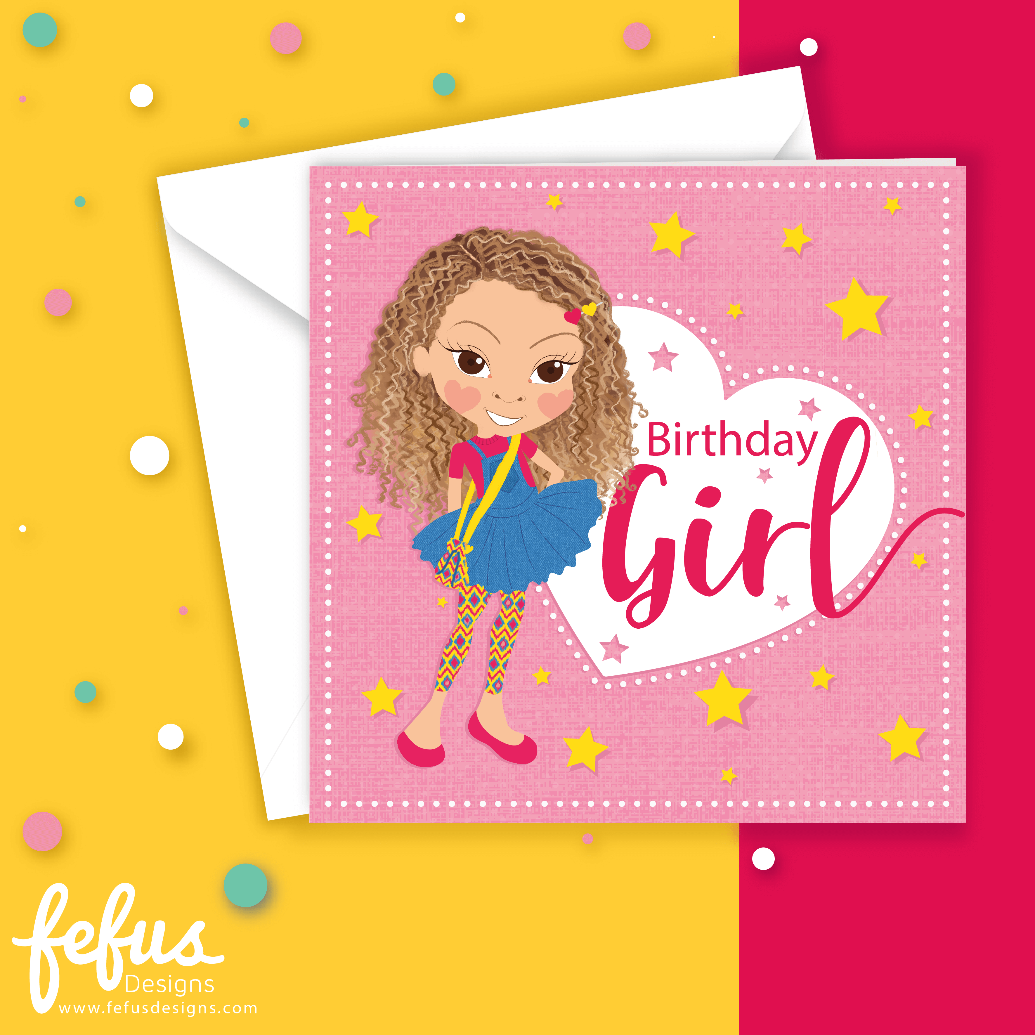 Georgie - Mixed Girl Magic - Birthday Card | Fefus designs